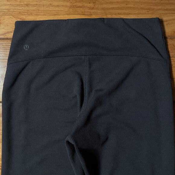Lululemon Brushed Softstreme Ribbed Zip Flared Pant 32.5". $148 - Picture 7 of 16